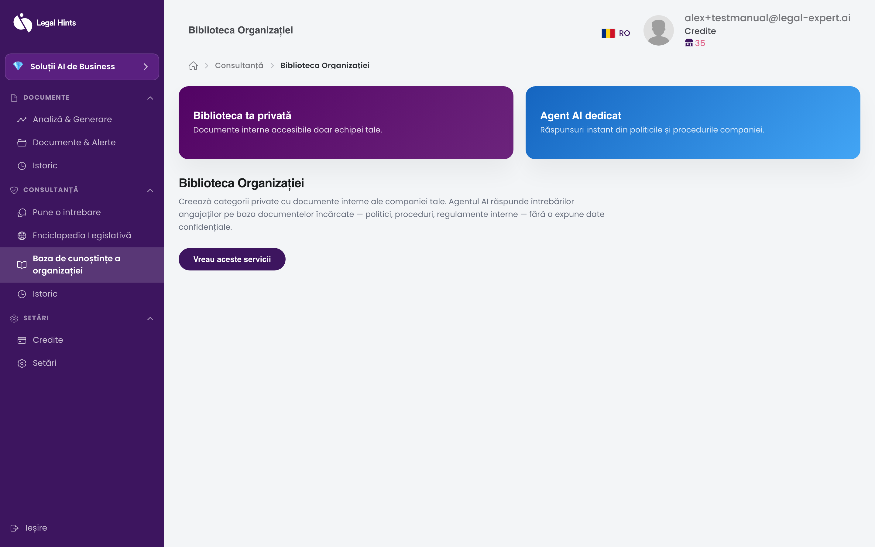 Biblioteca organizației, cu categoriile private de documente interne