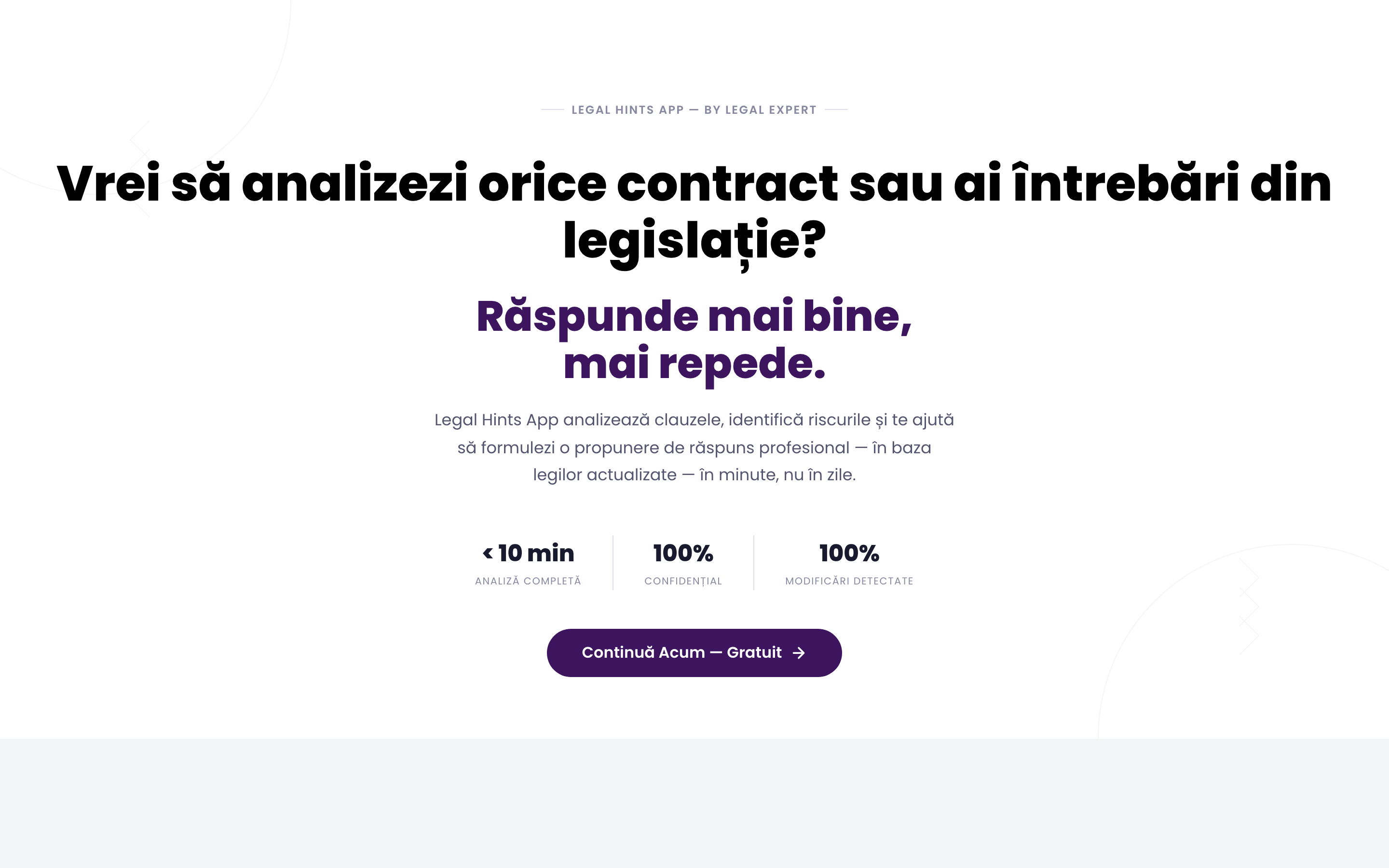 Pagina campaniei Try & Buy Legal Hints